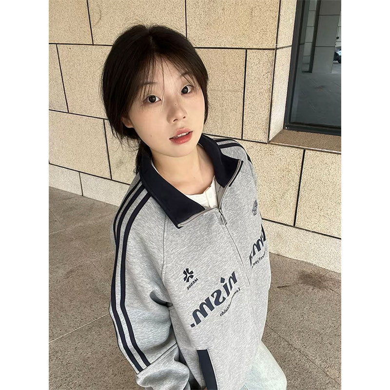 韩系爆款甜美风卫衣女春秋季宽松大码百搭显瘦慵懒风日系外套上衣