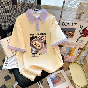 日系复古polo夏季2026上衣学院insT恤格子短袖宽松多巴胺修身外穿