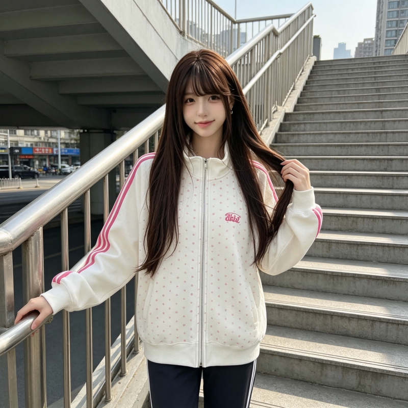 洋气校园风外套女生秋季韩版复古小众设计感清新百搭休闲卫衣潮牌
