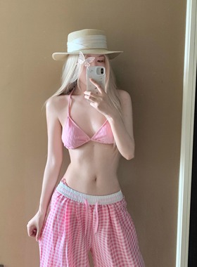 aystudio慵懒感度假比基尼性感纯欲长袖长裤防晒温泉泳衣女