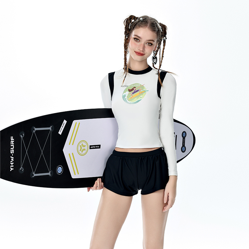 AYSTUDIO女分体长袖泳衣显瘦