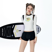 AYSTUDIO新款 防晒遮肚显瘦温泉速干冲浪服 分体泳衣女运动保守长袖