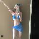 AYSTUDIO新款 纯欲风比基尼性感蓝色樱桃高级感分体温泉度假泳衣女