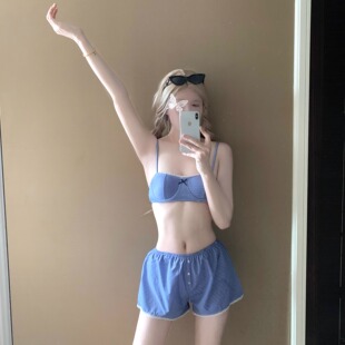 AYSTUDIO2026新款 比基尼性感纯欲风条纹海岛度假泡温泉分体泳衣女