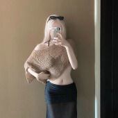 AYSTUDIO复古港风抹胸大披肩比基尼性感辣妹显瘦度假泡温泉泳衣女