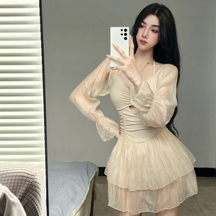 连体泳衣女性感ins仙女范高级感保守遮肚显瘦泡温泉 aystudio