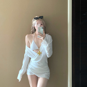 温泉度假 罩衫 AYSTUDIO2026新款 泳衣女性感纯欲显瘦遮肉比基尼长袖