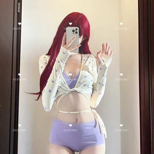 2023新款泳衣女分体泳衣长袖防晒