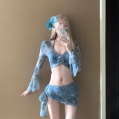 AYSTUDIO2025新款 分体泳衣女夏高级感纯欲风辣妹挂脖保守度假温泉