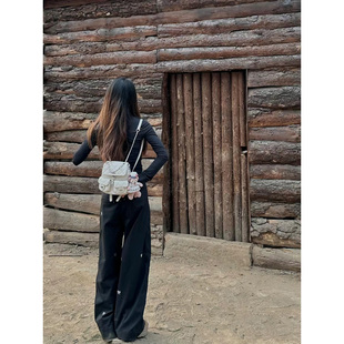 福利新款剩3件多口袋包女2025女同款小香风链条大容量单肩双肩包