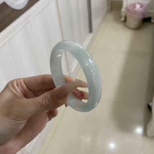 玉长情高端缅甸翡翠玉手镯糯冰种纯色平安镯女款正品翡翠玉石处理