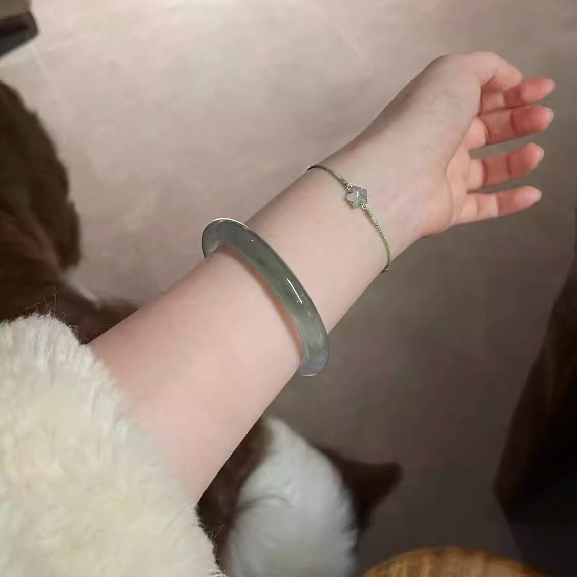 玉长情高端缅甸翡翠手镯高冰种真玉手镯子女款正品贵妃步离镯处理