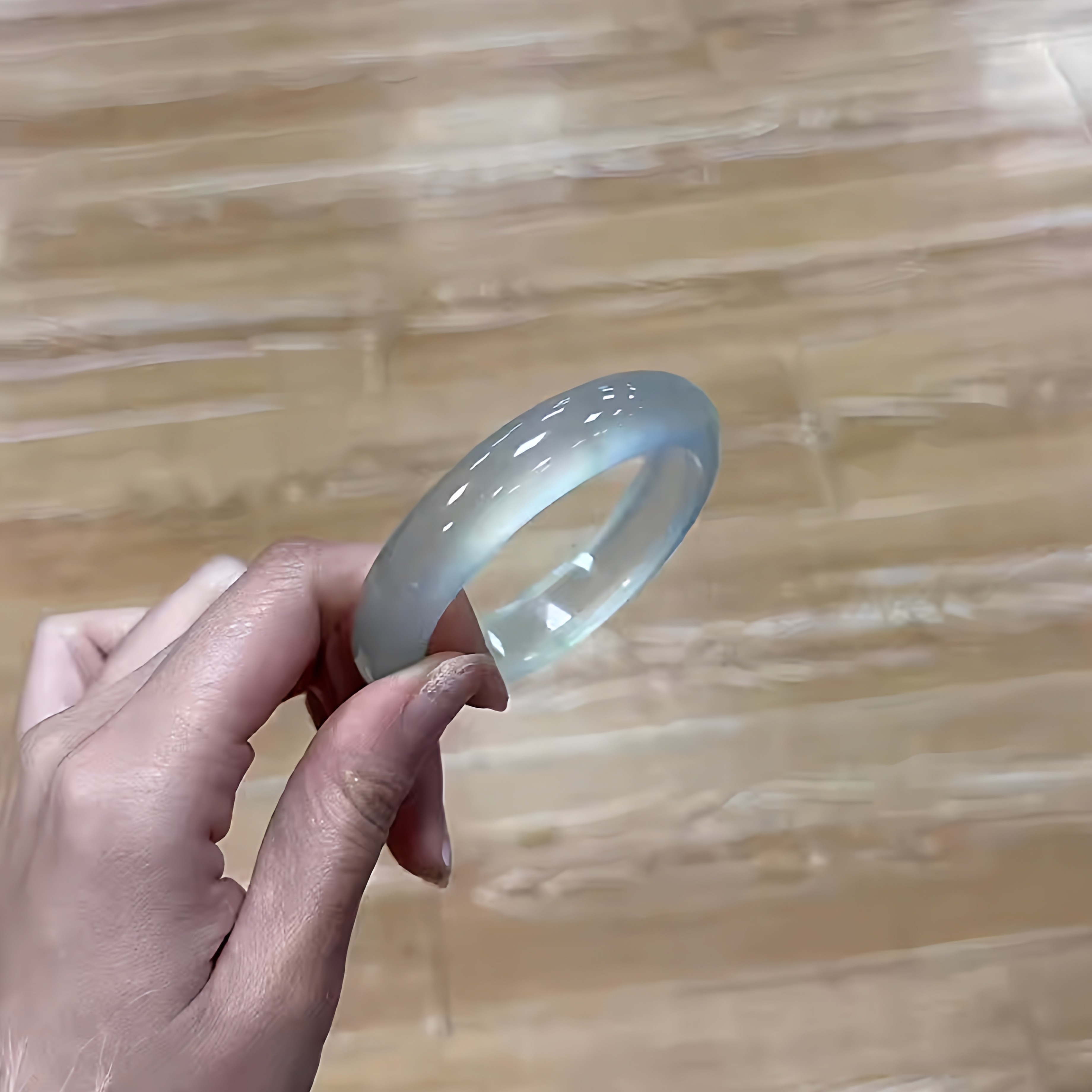 玉长情缅甸高端翡翠玉手镯子女款冰种飘花步离镯贵妃正品玉石处理