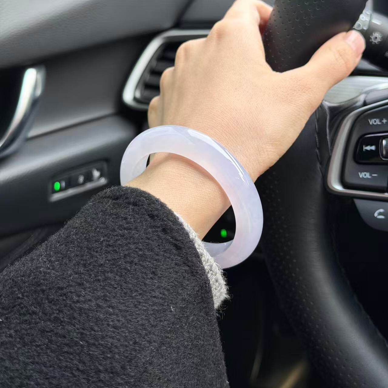 玉长情高端缅甸翡翠女款正品冰种飘花紫罗兰玉手镯子饰品玉石处理