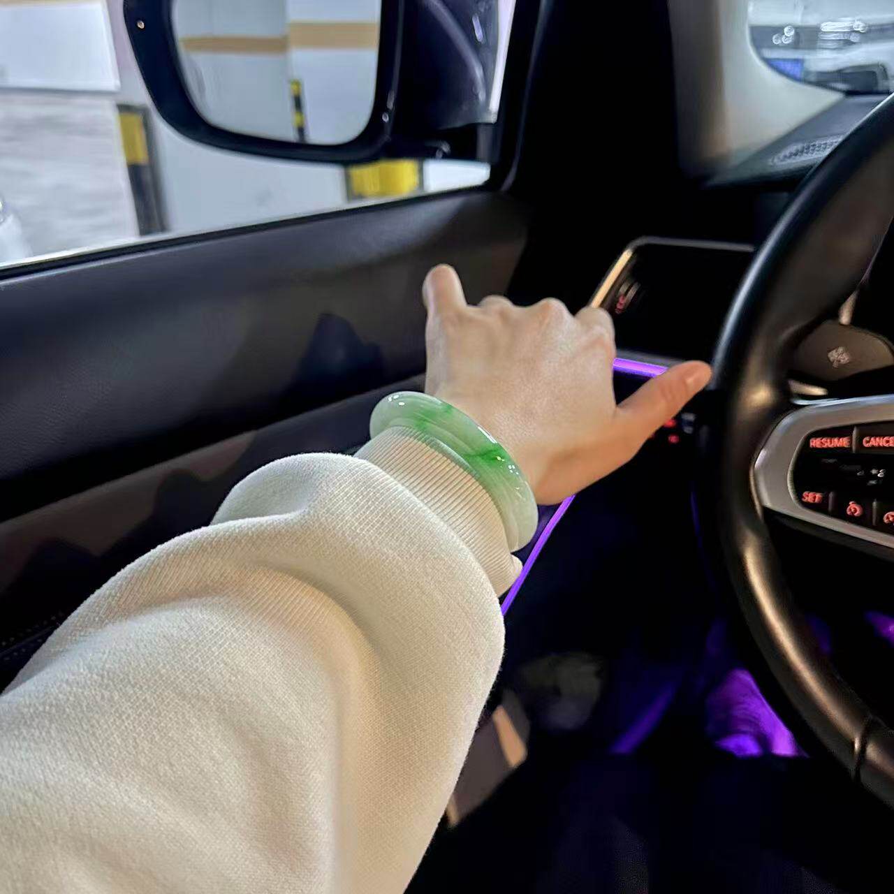 玉长情高端缅甸白底青翡翠冰种飘花玉手镯子正圈正品女款真玉处理