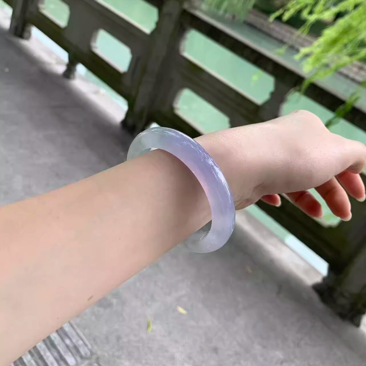 玉长情缅甸高端紫罗兰翡翠真玉手镯子正品旗舰店步离镯真玉石处理