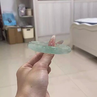 玉长情高端缅甸翡翠油青冰透种飘花玉手镯子旗舰店贵妃镯饰品处理