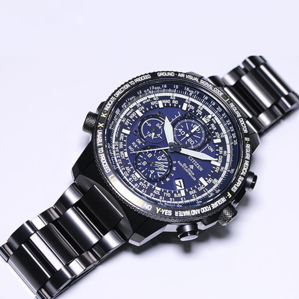 西铁城钛合金光动能电波蓝宝石防水手表男at8194-11x 8195-85l