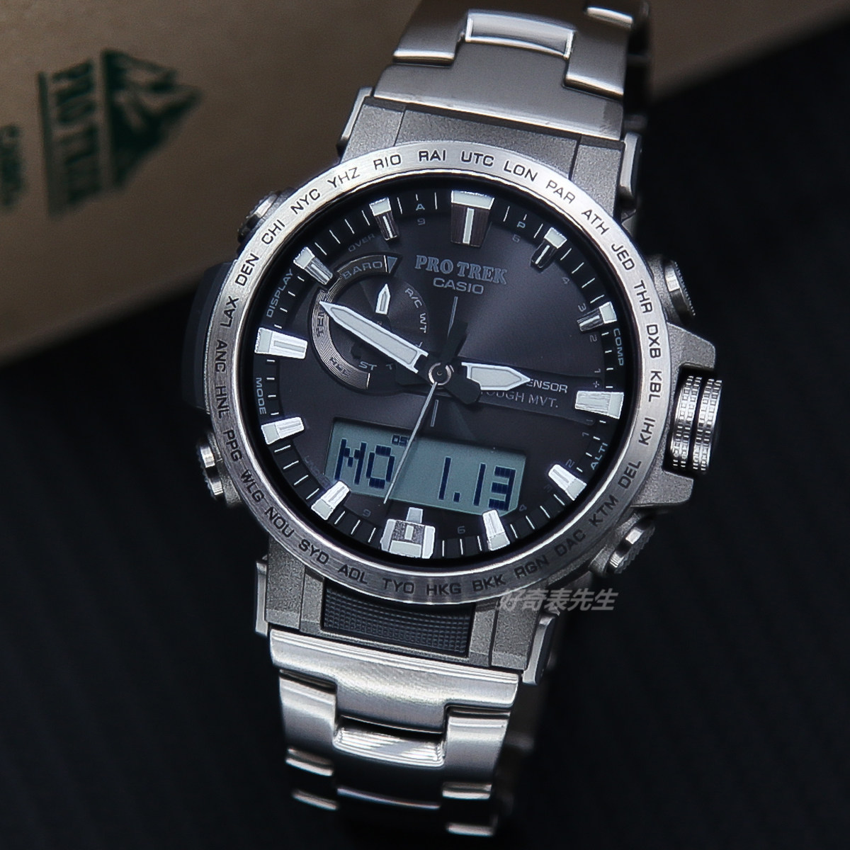 卡西欧protrek太阳能电波登山表运动表prw-60 t-7a cf-1a 2a ybm