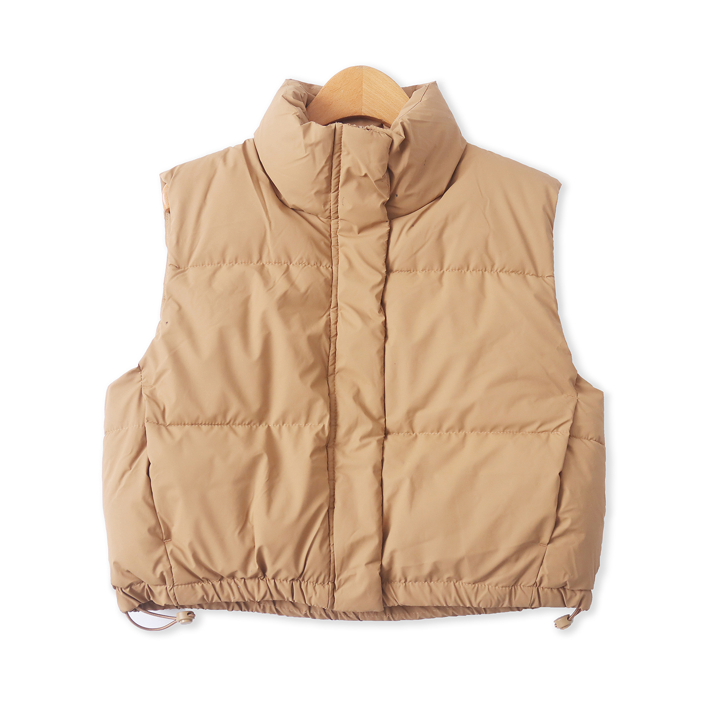 棉马甲  冬季新款外贸女装简约百搭立领拉链摁扣三防棉背心33095