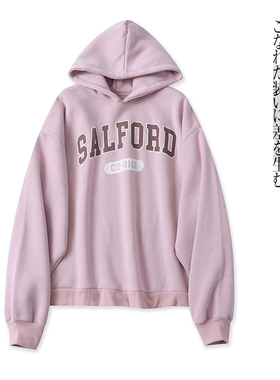 日单连帽加绒卫衣 冬季新男女同款长袖字母大码休闲套头卫衣30394