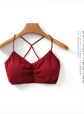 文胸  四季新款女装后背交叉带带胸垫内搭外穿性感美背文胸27264