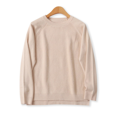 通勤百搭毛衣  秋季新款外贸女装简约显瘦圆领套头长袖毛衣32913