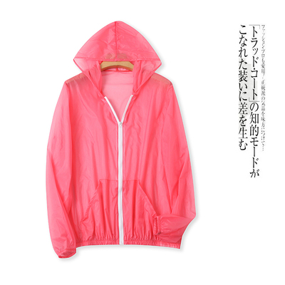 薄款防晒衣  夏新款外贸女装休闲连帽拉链长袖口袋开衫外套31562