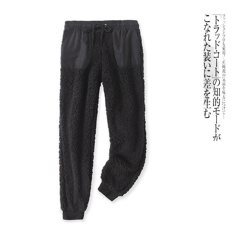 羊羔绒家居裤  冬季新外贸女装螺纹松紧腰口袋束口保暖长裤30214,女士内衣/男士内衣/家居服,睡裤/家居裤,淘宝优惠券,粉丝福利购,淘宝优惠卷