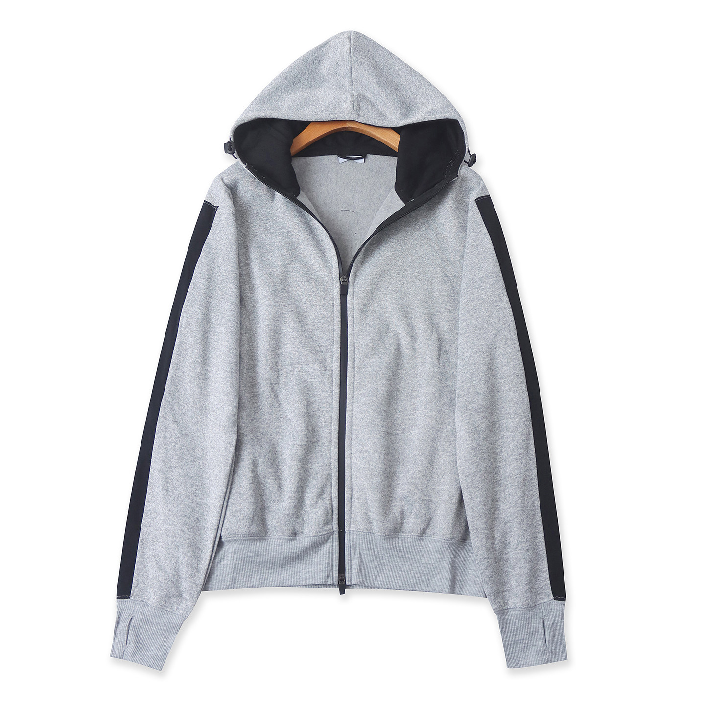 日单拼色加绒卫衣外套  男女款 春秋新款连帽领拉链长袖拼接33401