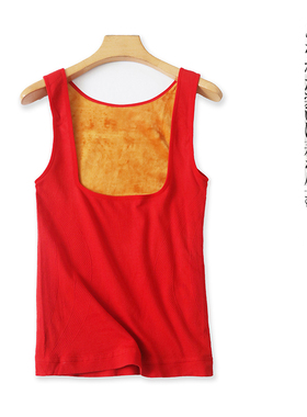 保暖背心 冬季新款女加绒加厚紧身无袖纯色弹力保暖打底背心27296