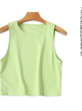 运动健身速干无袖T恤  夏季新外贸女装简约修身圆领套头短款30528