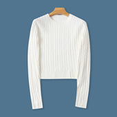 秋季 圆领套头长袖 新款 时尚 软糯毛衣32510 外贸女装 麻花针织毛衣