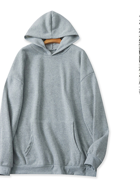 大版型加绒卫衣 冬季新外贸男女同款连帽领套头长袖休闲卫衣28135