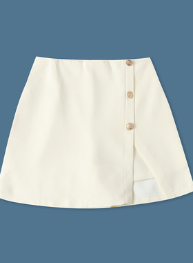 短裙裤 夏季新款外贸女装时尚自然腰纽扣装饰后拉链阔腿短裤33603