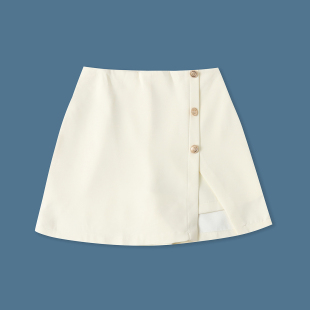 外贸女装 新款 时尚 自然腰纽扣装 33603 短裙裤 饰后拉链阔腿短裤 夏季