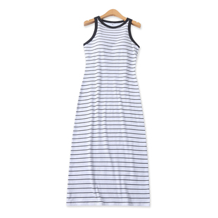 修身 针织棉背心裙 外贸女装 新款 圆领套头带胸垫包臀长裙33545 夏季