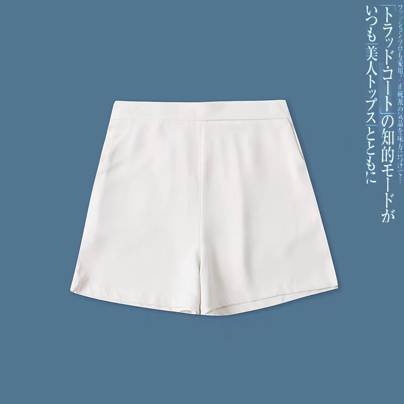 西装短裤  夏季新款外贸女装时尚半松紧高腰侧拉链阔腿短裤31505
