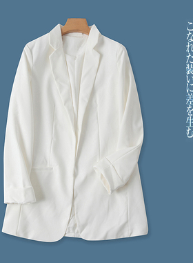 休闲西装 秋季新款外贸女装简约百搭西装领无扣长袖外套上衣29694