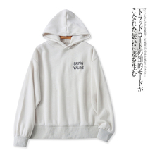 日单连帽薄绒卫衣 冬季新男女同款长袖字母纯色休闲套头卫衣30388