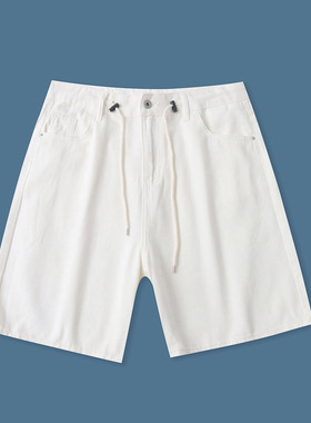 牛仔棉短裤  夏季新款女装时尚青春高腰拉链纽扣阔腿五分裤33382