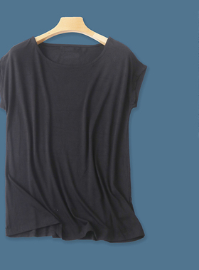 棉T恤  夏新款外贸情侣装时尚百搭圆领短袖套头纯色弹力T恤28550