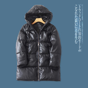pu皮中长款棉服 冬季新款外贸女装立领连帽立领长袖保暖棉衣29749