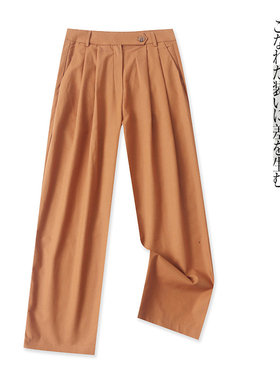 棉麻休闲裤 春秋新款女装时尚宽松高腰立领纽扣复古文艺长裤31158