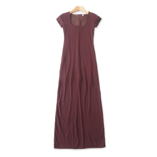 外贸女装 新款 时尚 修身 包臀长裙33574 T恤连衣裙 方领套头短袖 夏季