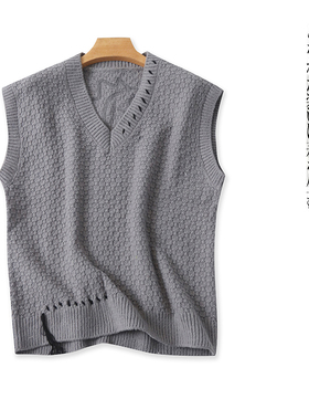 卡通毛衣马甲  春秋新男女同款时尚减龄V领套头宽松马甲背心28712