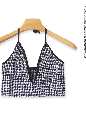 文胸背心  夏季新款外贸女装挂脖系带性感露背弹力内搭外穿29024