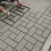 仿古过道水泥地面压花模具混凝土防滑路面施工钢材质花园广场庭院