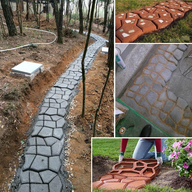 欧洲艺术园林设计自建别墅施工简易地坪路透水砖模具欧美热销工具