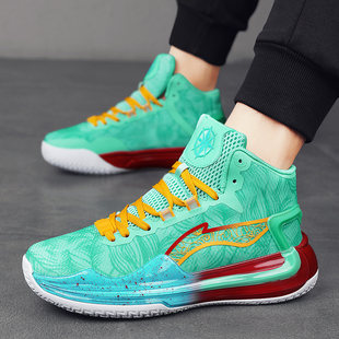 利刃4代高帮篮球鞋秋冬款气垫减震防滑摩擦有声音学生儿童运动鞋3
